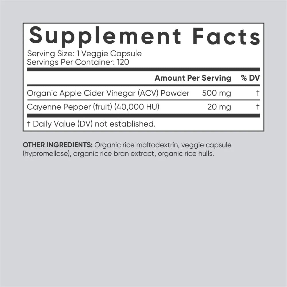 Sports Research Organic Apple Cider Vinegar Non-GMO Keto Certified 120 Vegetable Capsules