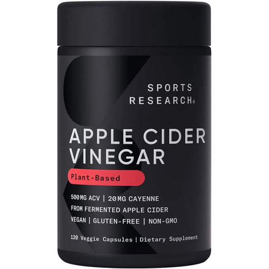 Sports Research Organic Apple Cider Vinegar Non-GMO Keto Certified 120 Vegetable Capsules