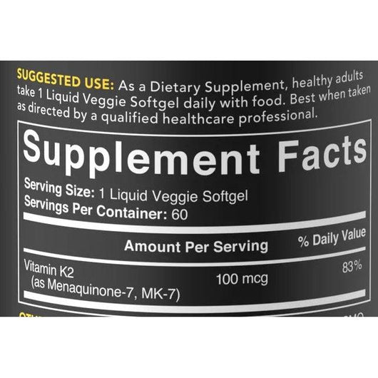 Sports Research Plant Based Vegan Vitamin K2 100mcg 60 Veggie Softgels Non-GMO