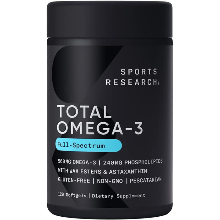 Sports Research Total Omega-3 1100mg 120 softgels Gluten Free Non-GMO