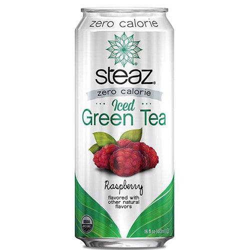 Steaz Organic Zero Calorie Iced Green Tea Raspberry Keto Friendly 473ml
