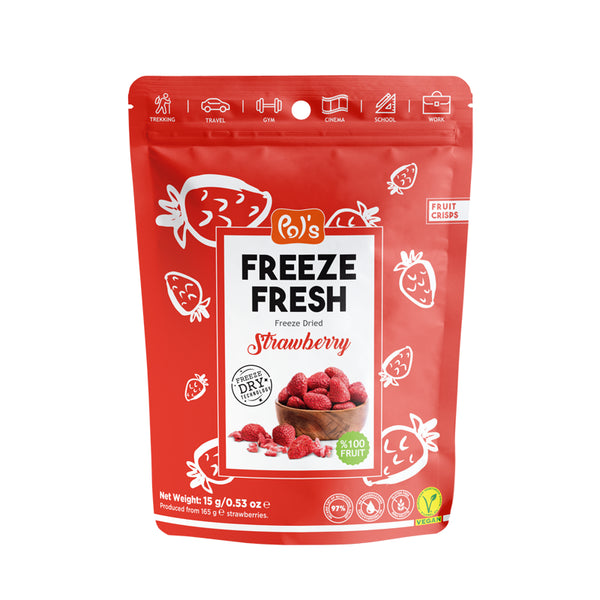 Pol’s Freeze Fresh Freeze Dried Strawberry No Added Sugar Non-GMO 15g