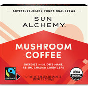 Sun Alchemy Mushroom Coffee with Lion's Mane, Reishi, Chaga & Cordyceps 12 Sachets