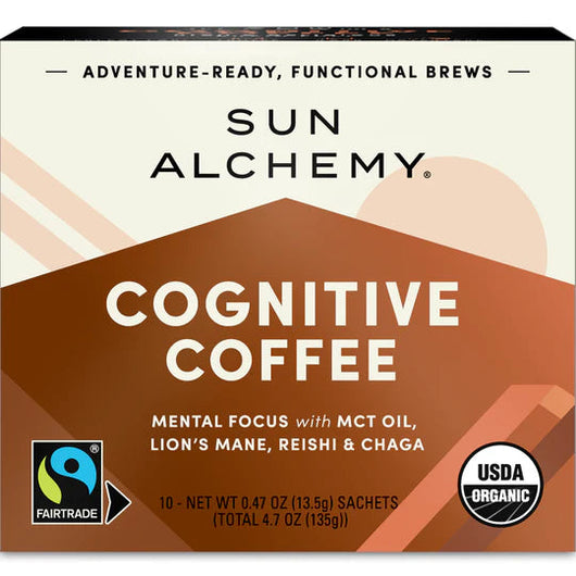 Sun Alchemy Organic Cognitive Coffee with MCT Oil, Lion's Mane, Reishi & Chaga 12 Sachets