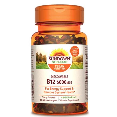 Sundown Dissolvable Vitamin B12 6000 MCG (as Methylcobalamin) 60 Microlozenges