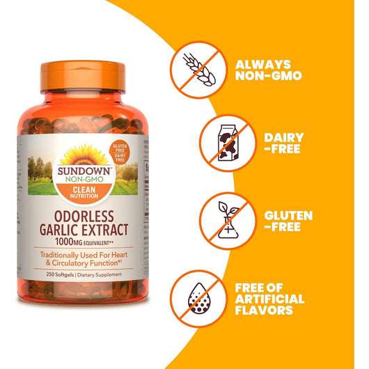 Sundown Garlic Odorless 100 softgels