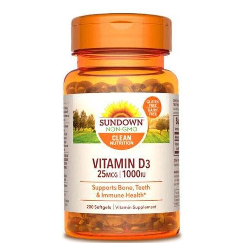 Sundown Vitamin D3 1000IU 200 Softgels