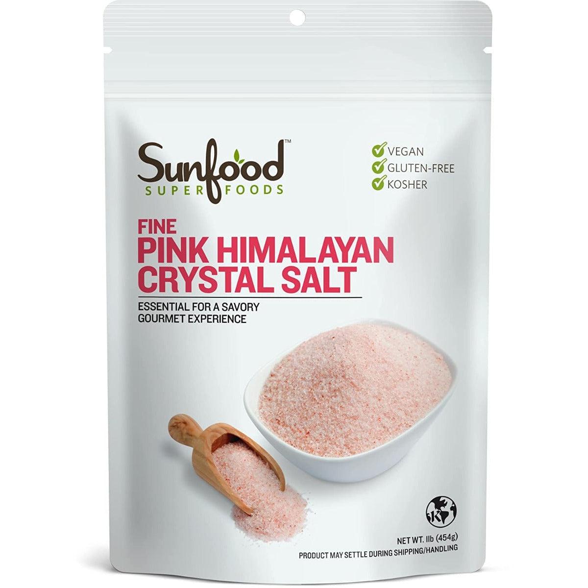 Sunfood Superfoods Fine Pink Himalayan Crystal Salt 454g