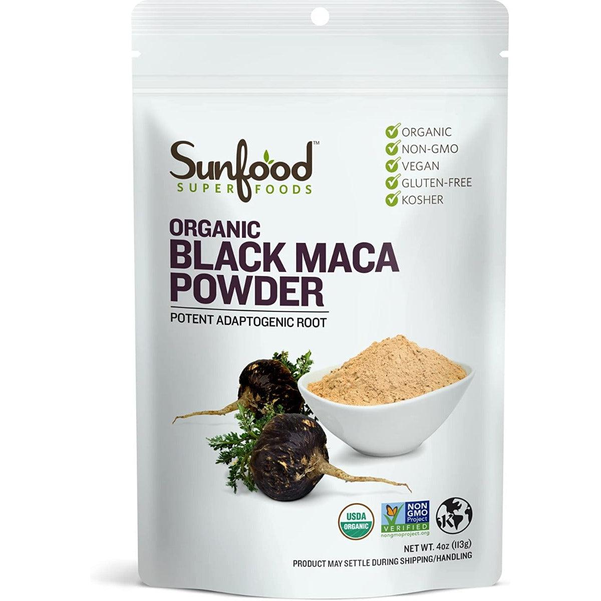 Sunfood Superfoods Organic Black Maca Powder 113g