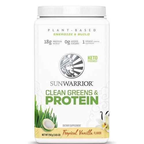 Sunwarrior Clean Greens & Protein Vanilla with Organic Superfood Keto Friendly 750g