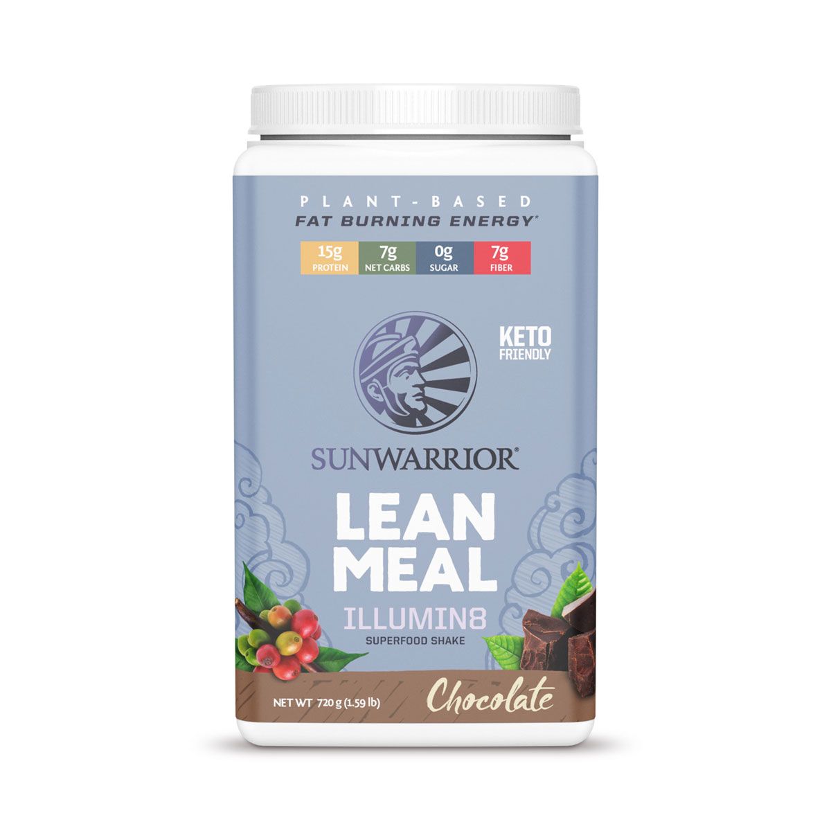 Sunwarrior Lean Meal Illumin8 Organic Vegan Superfood Meal Replacement with Probiotics - Chocolate 720g