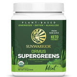 Sunwarrior Ormus Organic Supergreens Mint with Probiotics Keto Friendly Gluten Free 225g