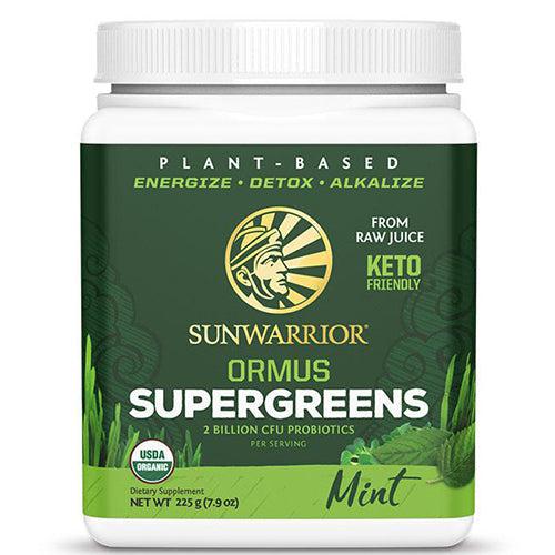 Sunwarrior Ormus Organic Supergreens Mint with Probiotics Keto Friendly Gluten Free 225g