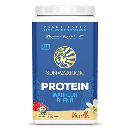 Sunwarrior Protein Warrior Blend Organic Plant-Based Vanilla Dairy Free Gluten Free Soy Free Keto 75