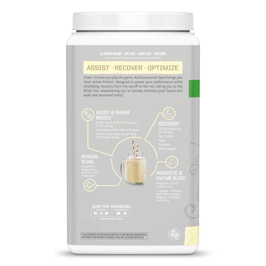 Sunwarrior Sport Active Protein Organic Plant-Based Vanilla 30g Protein 6g BCAAs 1kg