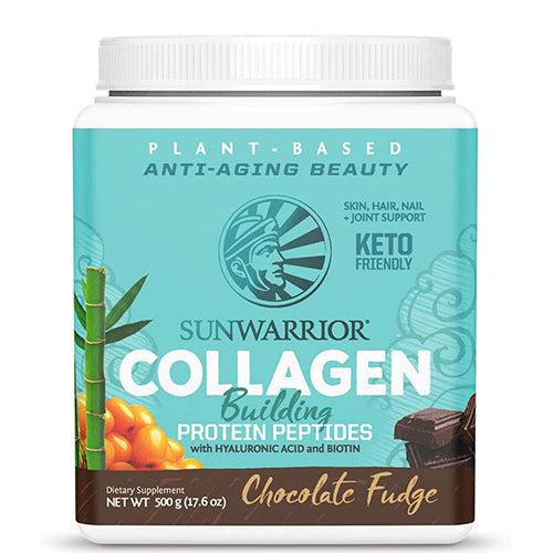 Sunwarrior Vegan Collagen Building Protein Peptides with Hyaluronic Acid & Biotin Chocolate Fudge 50