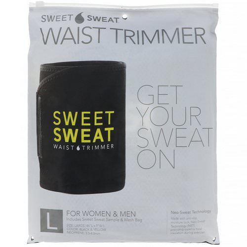 Sweet Sweat Waist Trimmer for Women and Men - black and yellow Large