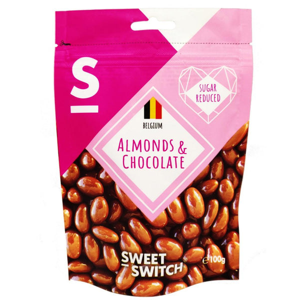 Sweet Switch Almonds & Belgian Chocolate Reduced Sugar 100g