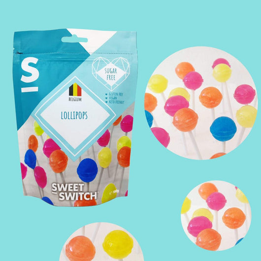 Sweet Switch Lollipop Sugar Free Gluten Free Vegan Keto Friendly 100g