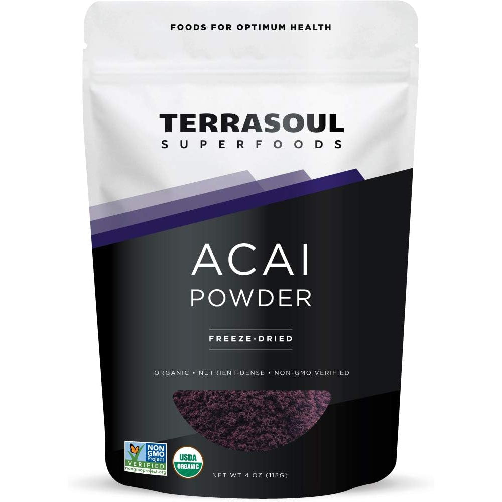 Terrasoul Superfoods Organic Acai Berry Powder Freeze-Dried 113g | 100% Natural | No Added Sugar