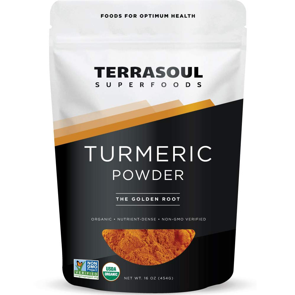Terrasoul Superfoods Organic Turmeric Powder Premium Quality Curcumin - Lab Tested for Purity - 454g