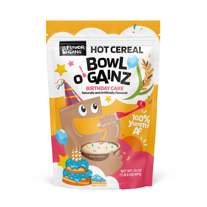 The Flavor Gang Hot Cereal BOWL O’ GAINZ Birthday Cake 681g