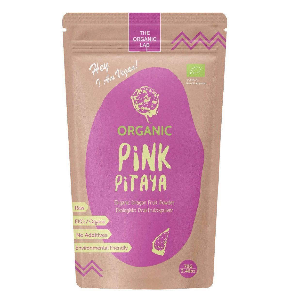 The Organic Lab Organic Dragon Fruit Powder Pink Pitaya 70g | 100% Natural | No Added Sugar