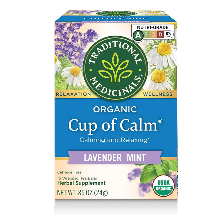 Traditional Medicinals Organic Cup of Calm Tea Lavender Mint 16 bags