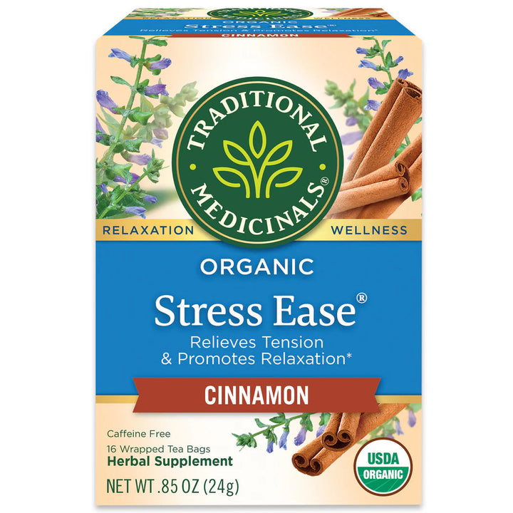 Traditional Medicinals Organic Stress Ease Cinnamon Tea with Organic Licorice Root 16 bags