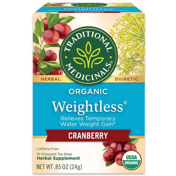 Traditional Medicinals Tea Organic Weightless® Cranberry Tea Relieves Temporary Water Weight Gain 16 Bags