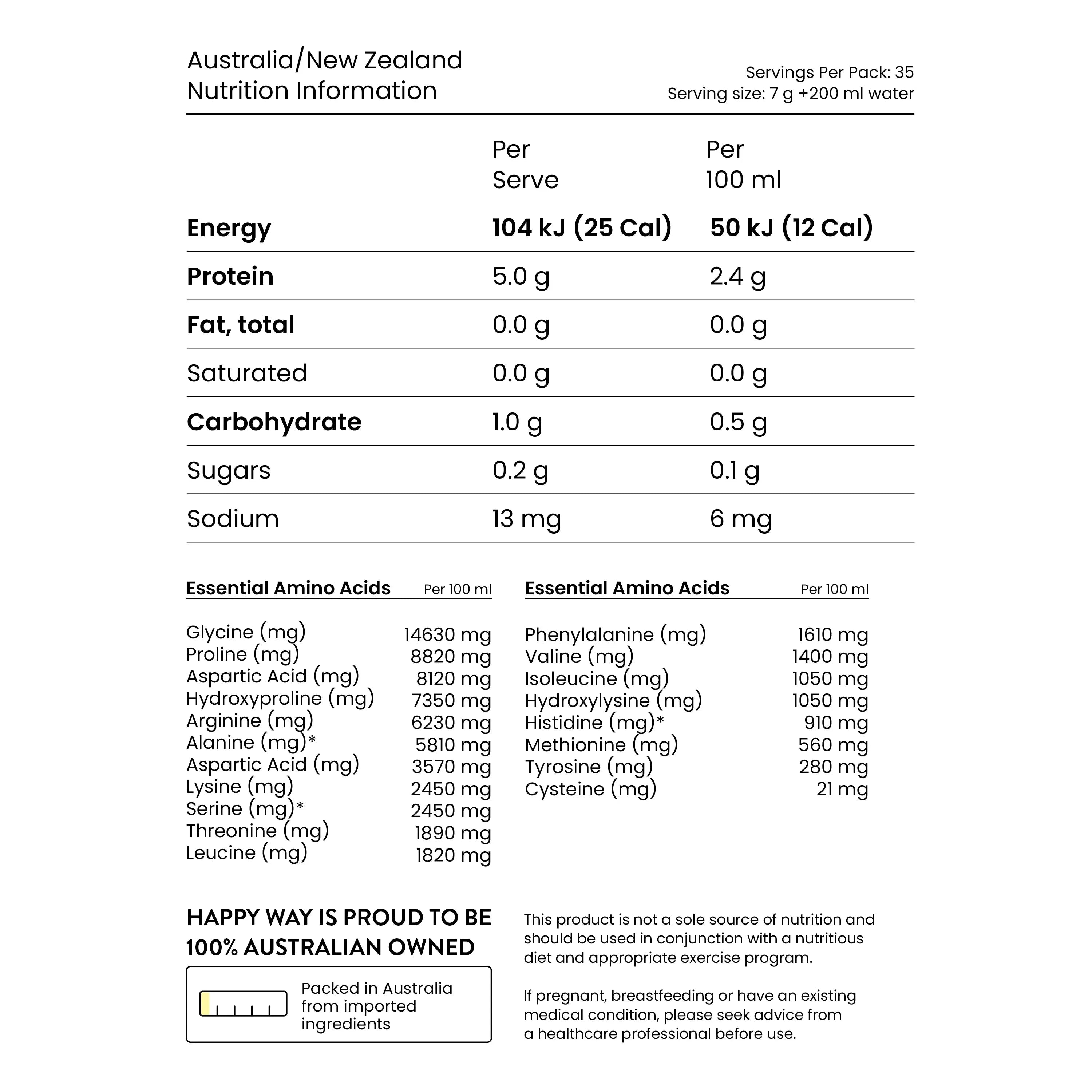 مسحوق الكولاجين البحري هابي واي - بنكهة استوائية لصحة البشرة والشعر والمفاصل 250غم