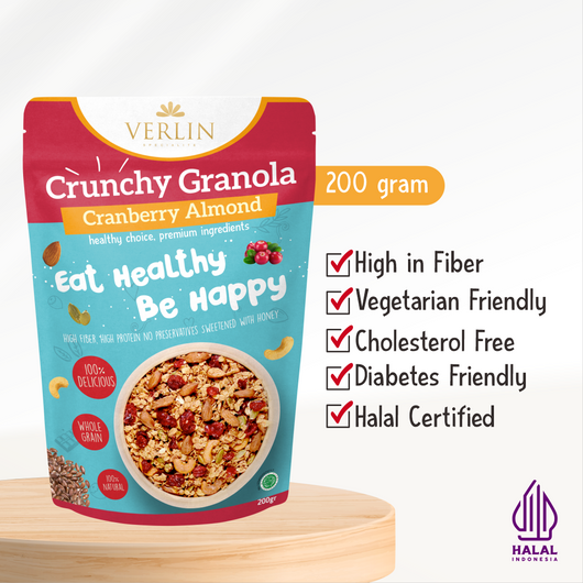 VERLIN Crunchy Granola Cranberry Almond 200g