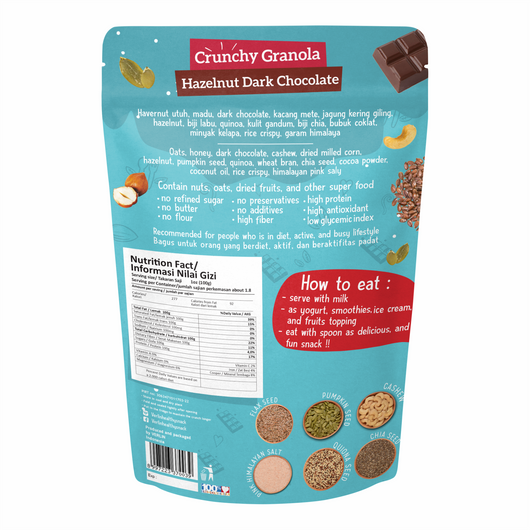 VERLIN Crunchy Granola Hazelnut Dark Chocolate 180g