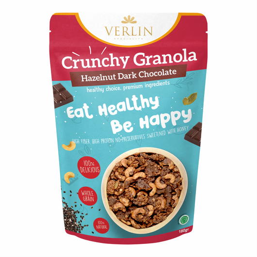 VERLIN Crunchy Granola Hazelnut Dark Chocolate 180g