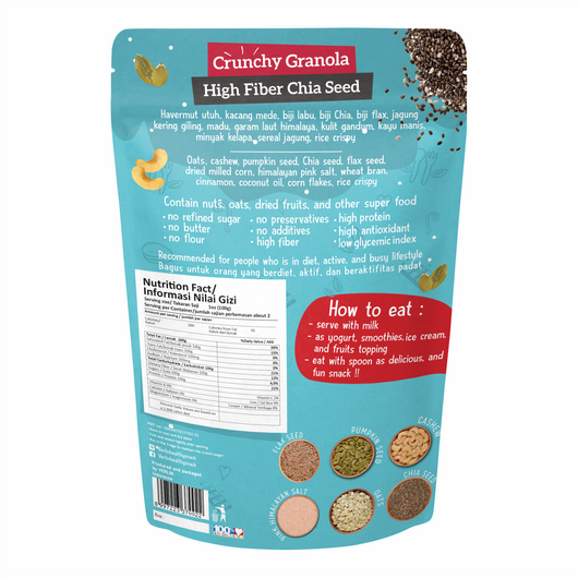 VERLIN Crunchy Granola High Fiber Chia Seed 200g