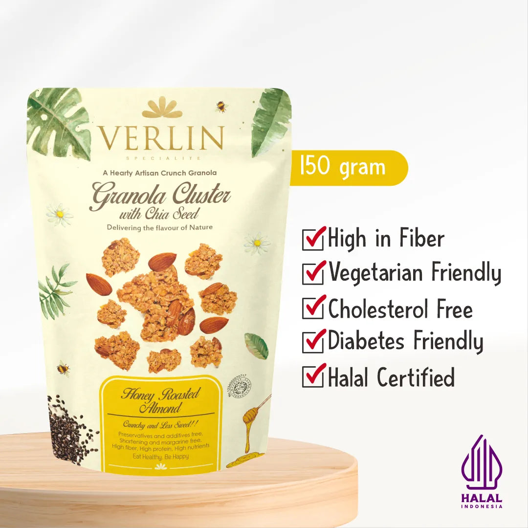 VERLIN Granola Cluster with Chia Seed Honey Roasted Almond 150g