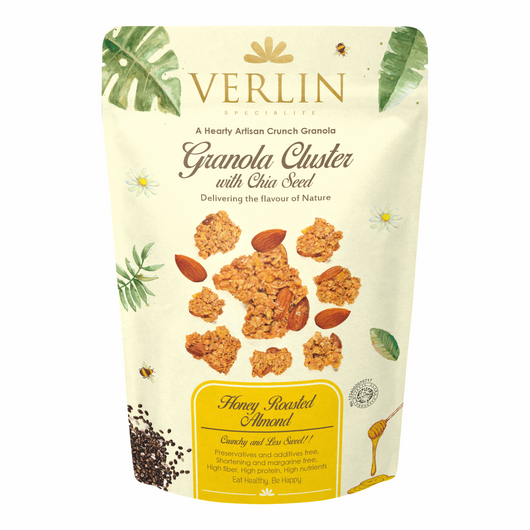 VERLIN Granola Cluster with Chia Seed Honey Roasted Almond 150g