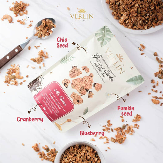 VERLIN Granola Cluster with Chia Seed Mix Berries 150g