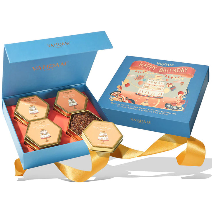 Vahdam Happy Birthday, Premium Tea Gift Set, 4 Teas