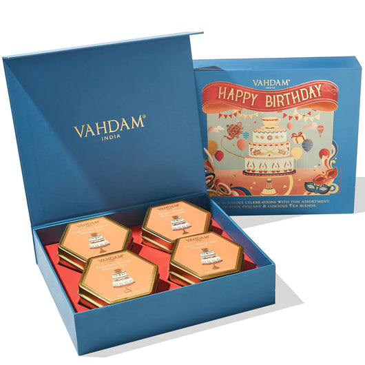 Vahdam Happy Birthday, Premium Tea Gift Set, 4 Teas