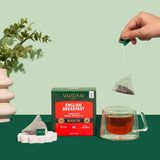 Vahdam India English Breakfast Organic Black Tea (30 Pyramid Tea Bags)