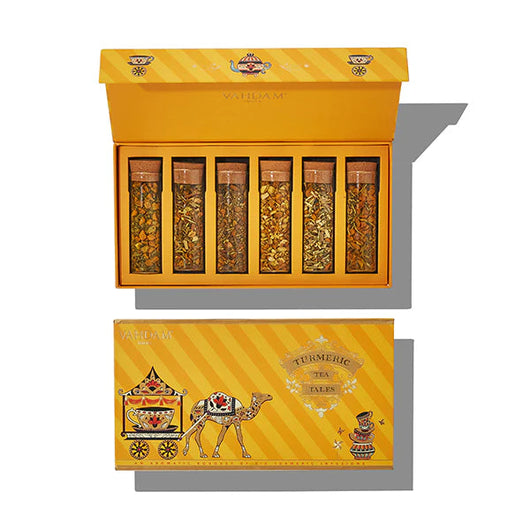 Vahdam Turmeric Tea Tales Premium Tea Gift, Set of 6