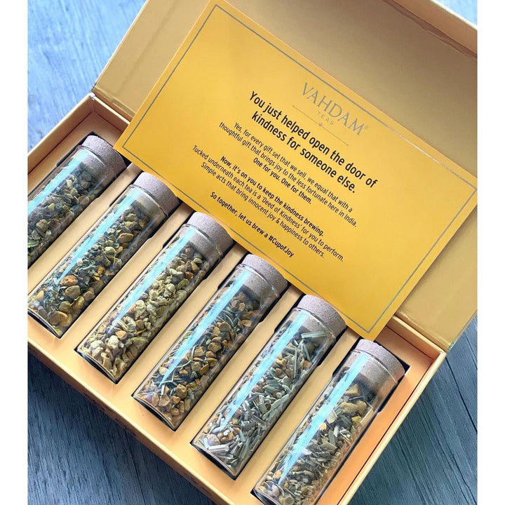 Vahdam Turmeric Tea Tales Premium Tea Gift, Set of 6