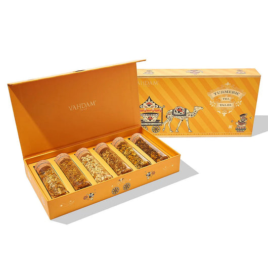 Vahdam Turmeric Tea Tales Premium Tea Gift, Set of 6