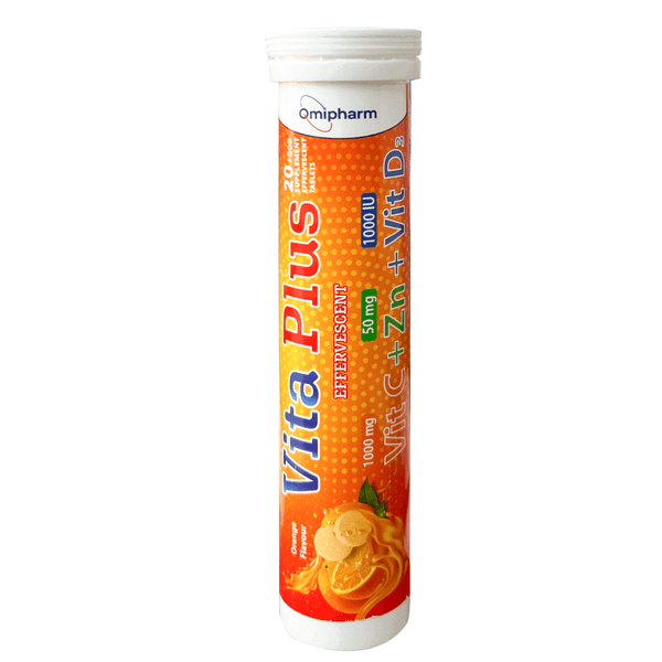 Vita Plus Vitamin C + Znic + Vitamin D3 20 Effervescent Tablets