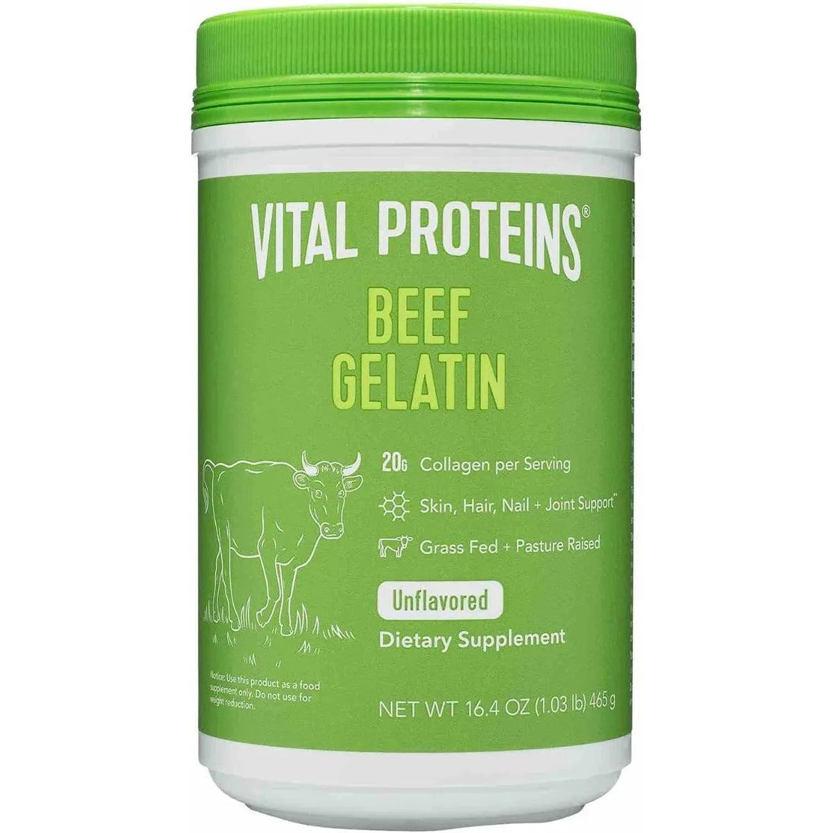 Vital Proteins Beef Gelatin 100% Pure Collagen Protein Unflavored 465g