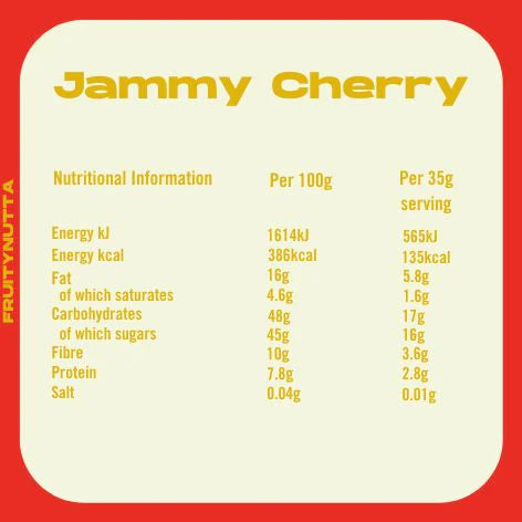 Vive Fruity Nutta Jammy Cherry Bar Vegan & Gluten Free 35g
