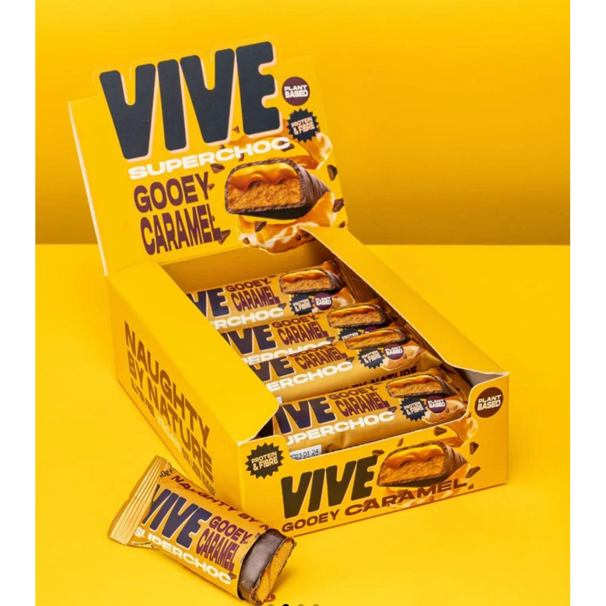 Vive Superchoc Gooey Caramel Bar Plant Protein & Fibre 40g Vegan Gluten Free