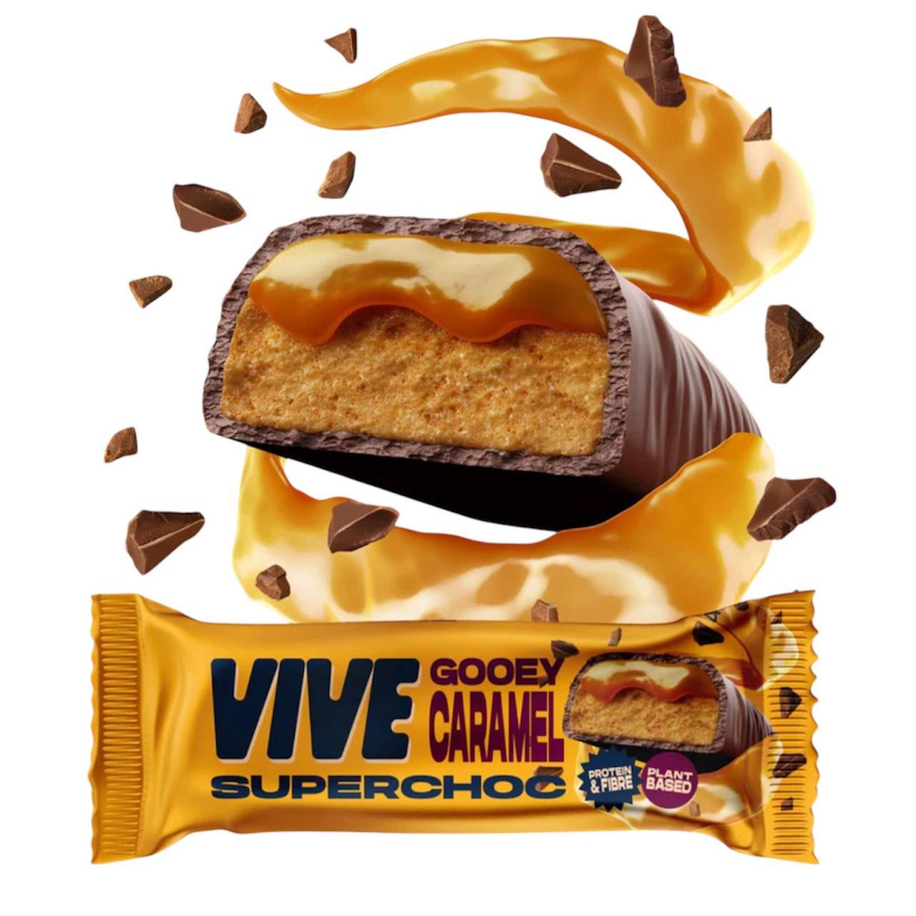 Vive Superchoc Gooey Caramel Bar Plant Protein & Fibre 40g Vegan Gluten Free