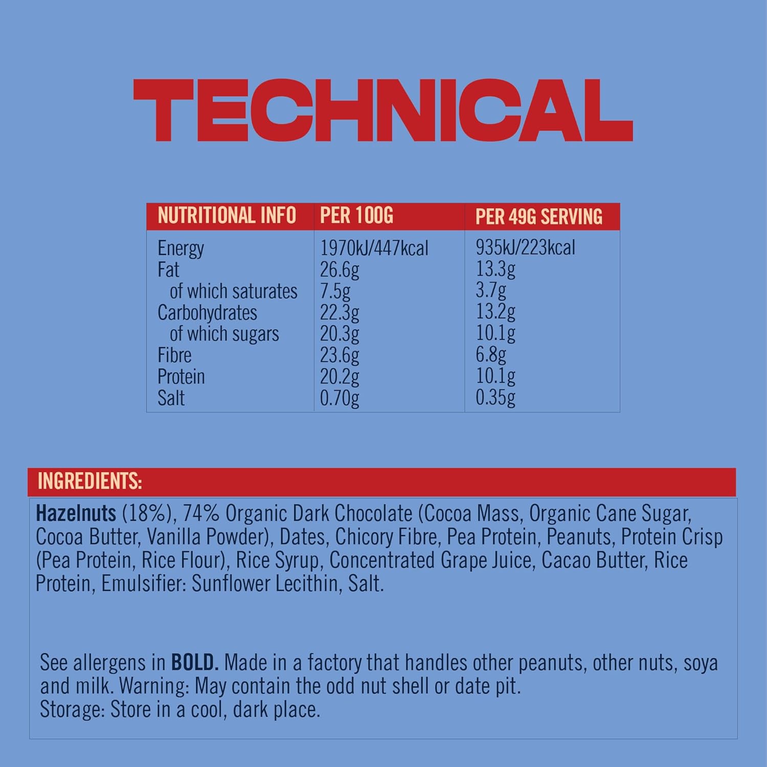 Vive Vegan Crunchy Hazelnut Protein Bar – High Protein Chocolate Coated, Plant-Based, Dairy-Free Snack